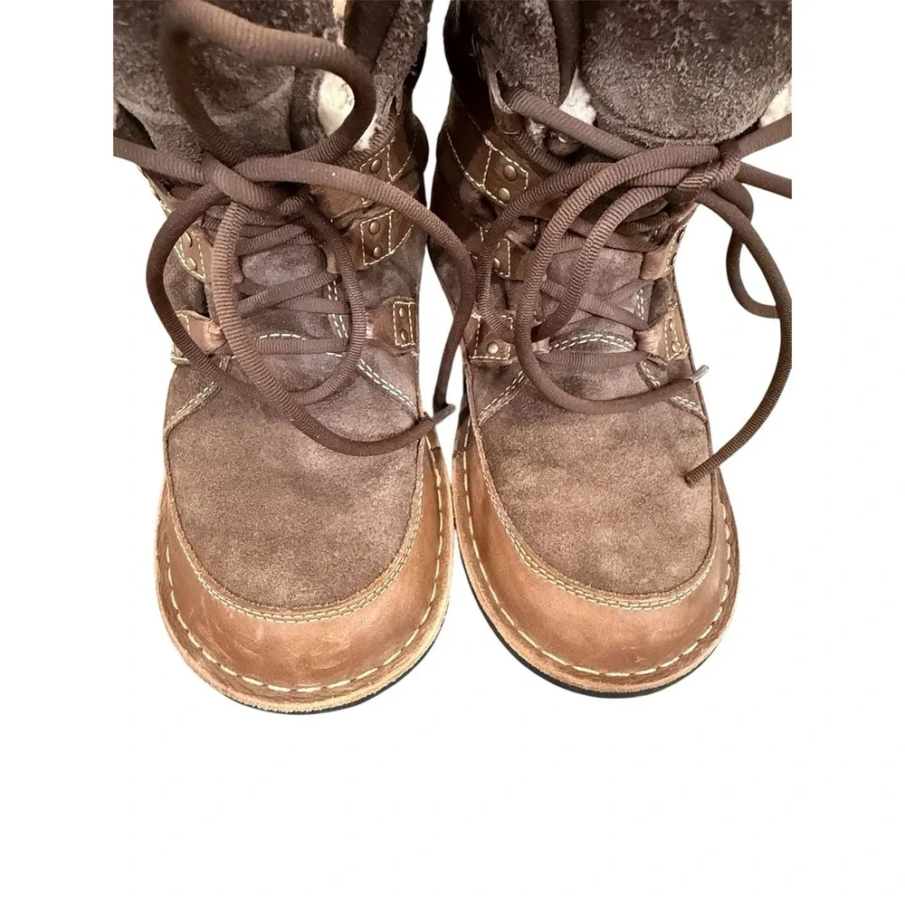 Sorel‎ Kaya Brown Thinsulate Suede Leather Winter Lace Up Boots Women's Sz US 7